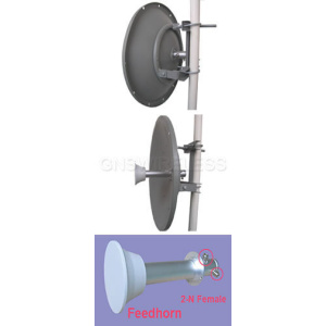 4.9-5.85 GHz Dual Polarization (H/V) 32dBi MIMO Dish Antenna with 2 x N Type Female connector