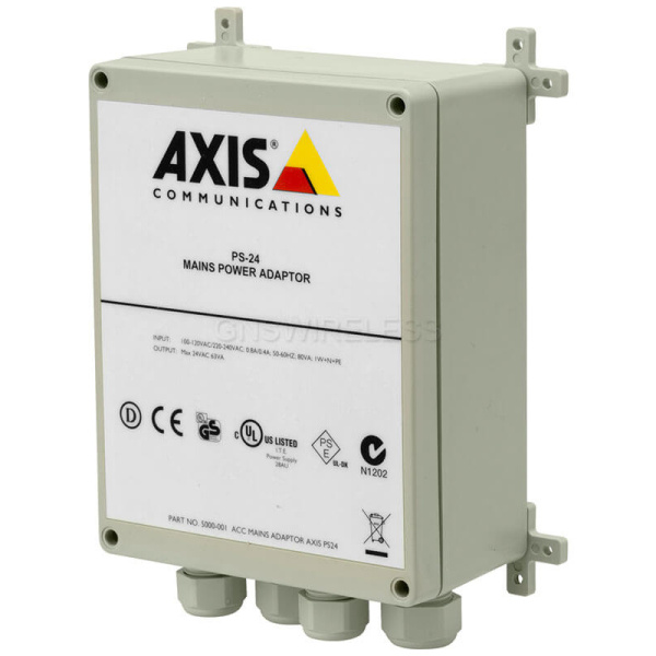 AXIS PB24-S ACC Mains Adapter, Rugged cast aluminum power box.