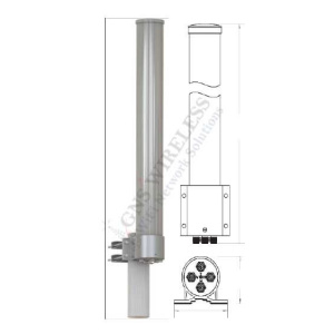 2.4GHz/5.8GHz, 10dBi Dual Band, Dual Polarized Omni Directional Antenna for 802.11AC 4x4 MIMO