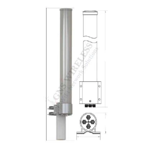 2.4GHz/5.8GHz, 10dBi Dual Band, Dual Polarized Omni Directional Antenna for 802.11AC 4x4 MIMO