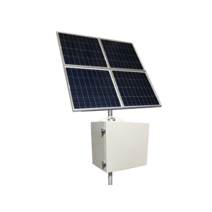 50W Continuous Remote Power System, 340W Solar Array w/ Mount, 200Ah Battery Bank, 12/24V 30A MPPT Solar Controller, Steel Enclosure
