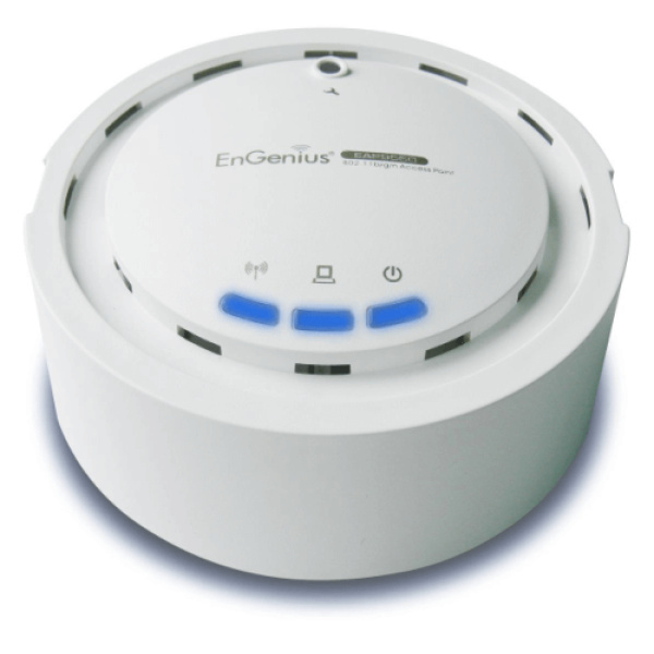 802.11b/g/n High-power Indoor Long-range 800mW Access Point/ WDS Bridge/ WDS AP with Embedded 5dBi Omnidirectional Antenna, Smoke Detector Design, 802.3af PoE Capable, Wireless-N 300Mbps, Multiple SSIDs and 802.1Q VLANs