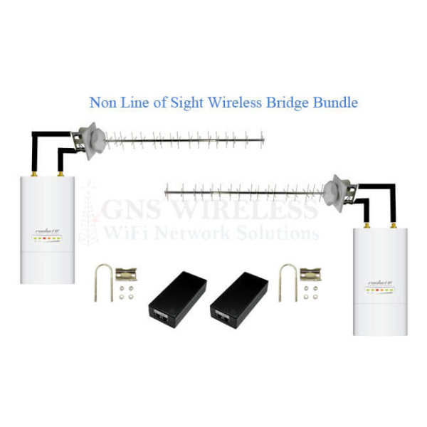 90+Mbps, 900MHz Rugged, Hi Power, Point to Point Wireless Bridge Bundle - Non Line of Sight - 3/4 Mile