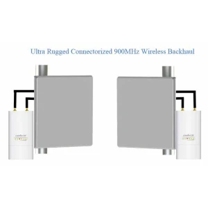 900MHz, 90Mbps Point to Point Wireless Bridge, 12dBi Panel Antennas, 27dBm TX Power, WPA/WPA2, POE included, - Pre-Configured - 3/4 Mile Complete Link
