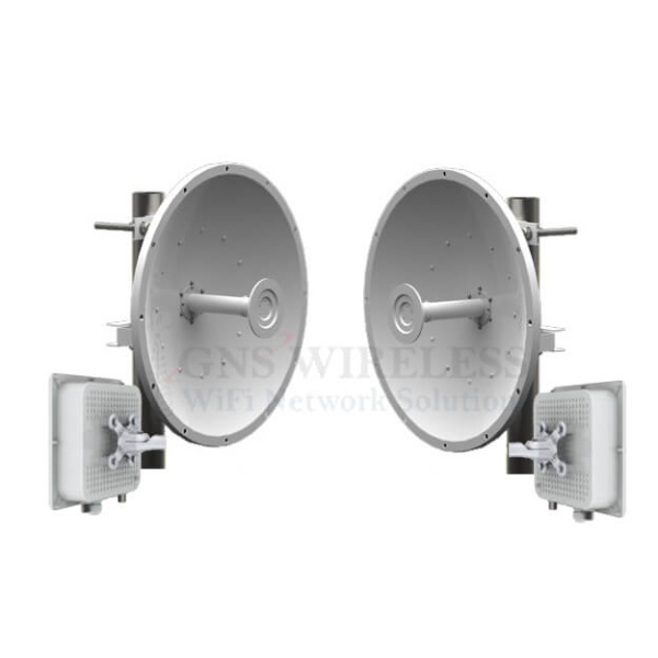 220Mbps, 5.7 - 5.8GHz, High Capacity, Full Duplex, Point to Point Wireless Bridge, 32dBi Dish Antennas, 28dBm TX/RX Power, 128bit encryption, POE/PS included, 1-yr warranty - Pre-Configured - 10 Mile | Complete Link