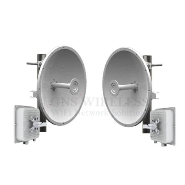 180Mbps, 5.7 - 5.8GHz, Full Duplex, Point to Point Wireless Bridge, 29dBi Dish Antennas, 25dBm TX/RX Power, 128bit encryption, POE/PS included, 1-yr warranty - Pre-Configured - 5 Mile | Complete Link