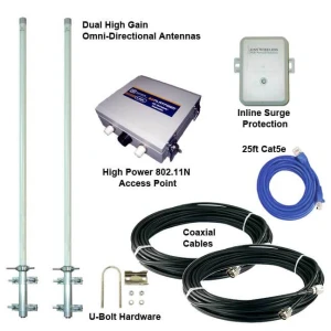 Outdoor Wireless Hotspot Package | 1000ft. Range, 802.11N, 2.4GHz Outdoor Access Point