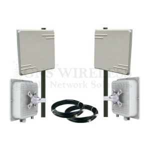 300Mbps, 5.7 - 5.8GHz, Full Duplex, Point to Point Wireless Bridge, 20dBi External Panel Antennas, 29dBm, WPA2 AES, POE/PS included, 1-yr warranty - Pre-Configured - 1 Mile | Complete Link