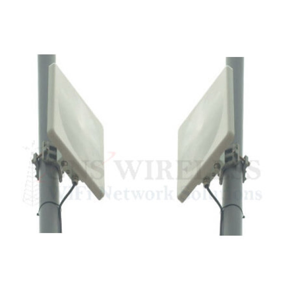 200Mbps, 4.9 - 5.8GHz, High Capacity, Full Duplex, Point to Point Wireless Bridge, 23dBi Integrated Panel Antennas, 27dBm TX/RX Power, 128bit encryption, POE/PS included, 1-yr warranty - Pre-Configured - 5 Mile | Complete Link