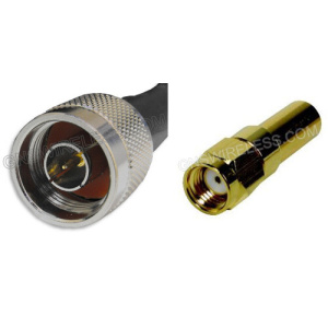 N-Male to RP-SMA-Male, 400 Series, 100ft coaxial cable