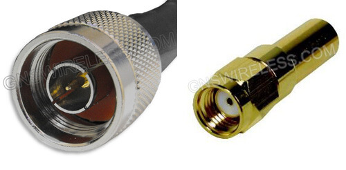 N-Male to RP-SMA-Male, 400 Series, 30ft coaxial cable