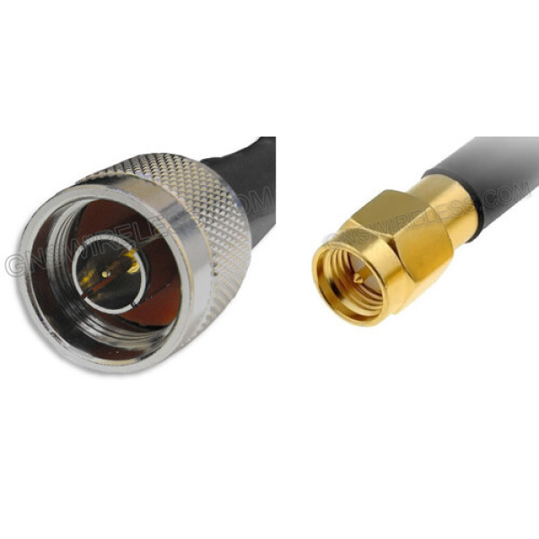 N-Male to SMA-Male, 195 Series, 1ft pigtail cable