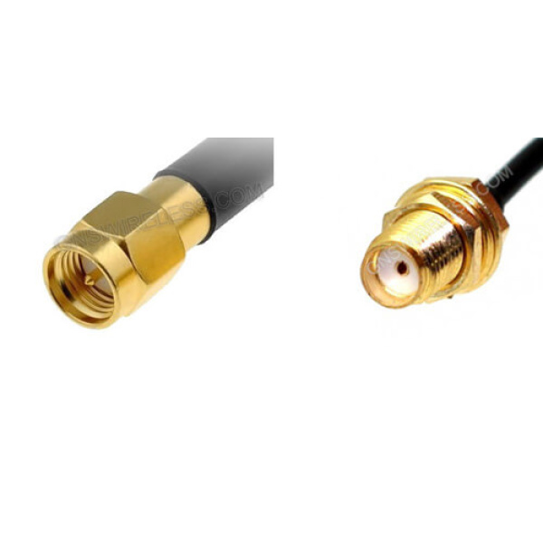 SMA-Male to SMA-Female, 195 Series, 10ft pigtail cable