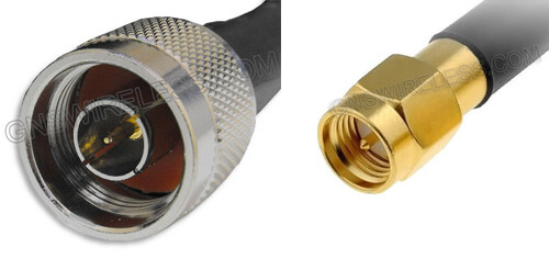 N-Male to SMA-Male, 400 Series, 30ft coaxial cable