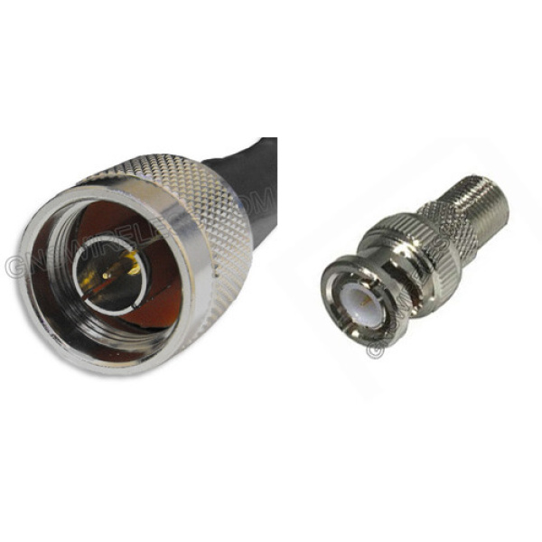 N-Male to BNC-Male, 195 Series, 15ft. pigtail cable