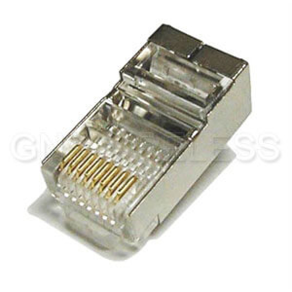 CAT5E Shielded RJ45 Modular Plug for Solid and Stranded Cable 100 Pack