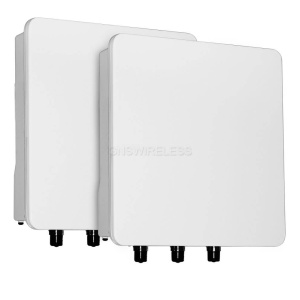 300Mbps, 4.9 - 5.8GHz, 802.11N, Full Duplex, Point to Point Wireless Bridge, 23dBi Integrated Panel Antennas, 25dBm TX/RX Power, 128bit encryption, POE/PS included, 1-yr warranty - Pre-Configured - 5 Mile | Complete Link