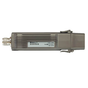 Metal-9HPn with 400MHz Atheros CPU, 64MB RAM, 1x LAN, 900MHz Radio, RouterOS L4, metal case, mounting loops, PoE injector, PSU (US type only)